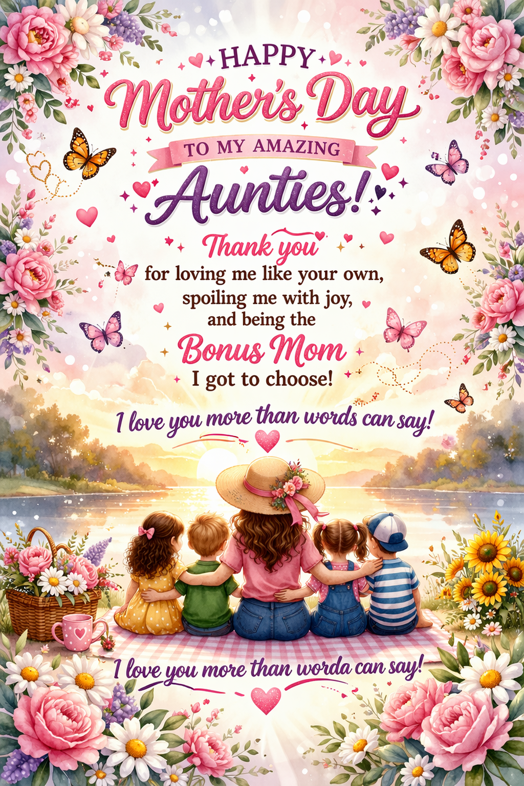 Aunties motherday card