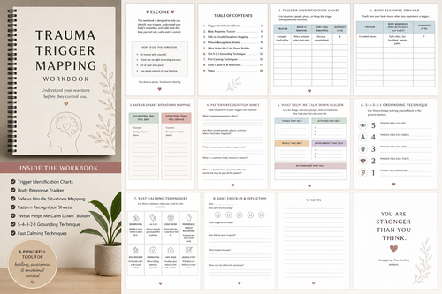 Emotional Reset Workbook Bundle (7-in-1 PDF) | Trauma, Anxiety, Boundaries & Healing Toolkit